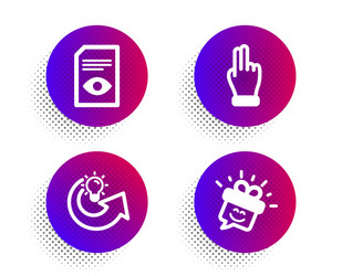 View document share idea and click hand icons set vector