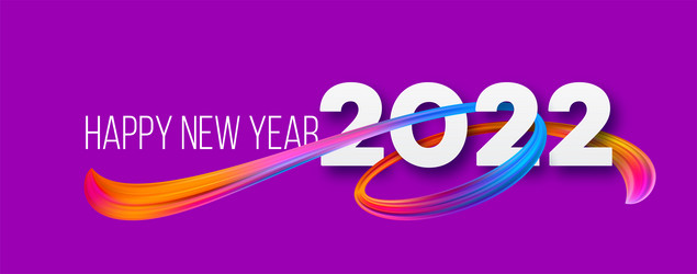 Calendar header 2022 number on colorful abstract vector