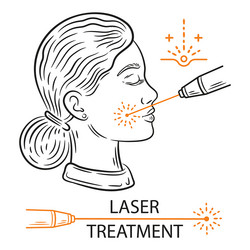 Laser face skin beauty treatment hair removal icon vector