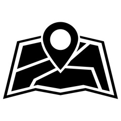 Map icon image of a location search pointer vector