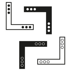 minimalistic angular shapes with dots black vector image