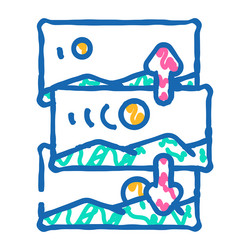 parallax scrolling ux ui design icon doodle vector image