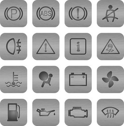 Car Dashboard Icons Set Royalty Free Vector Image