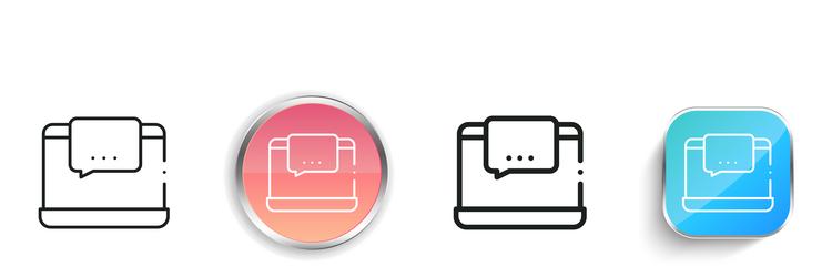 chat icon thin linear regular and button style vector image