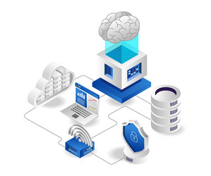 data network cloud server wifi tethering vector image