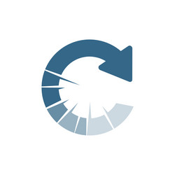 reload logo design stylish loading icon circular vector image