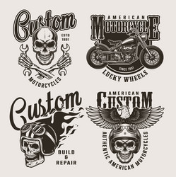 Vintage Motorcycle Prints - Skull & Eagle Vector Image