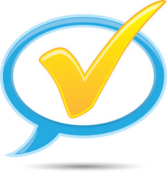speech bubble with an check mark vector image