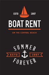 summer retro logo template for banner poster flyer Vector Image