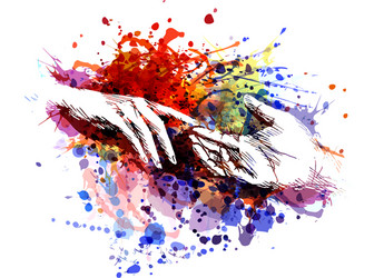 Touching Hands - Connection & Support vector image