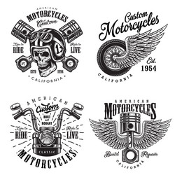 Vintage Motorcycle Emblems & Logos Vector Image