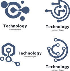 Circular technology circuit icon logo Royalty Free Vector