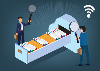 computer cloud database sharing file storage vector image