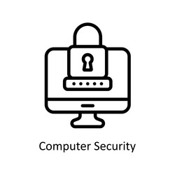 Computer security outline icon style illust vector