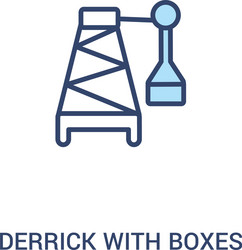 Derrick with boxes concept 2 colored icon simple vector