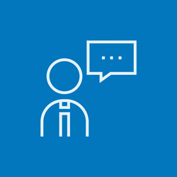 man with speech square line icon vector image