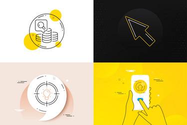 minimal set of mouse cursor 5g upload and idea vector image