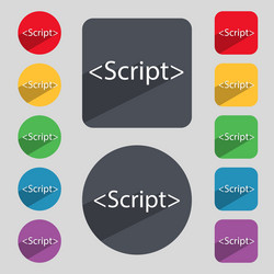 script sign icon javascript code symbol set vector image