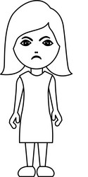 Angry Woman Silhouette Vector Image