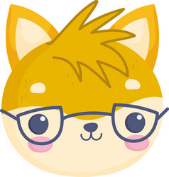 cat with glasses face vector