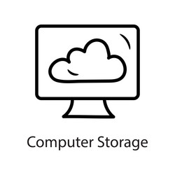 Computer storage outline icon design vector