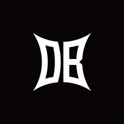 db monogram logo with sharped shape design vector