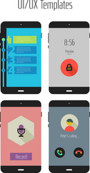 flat ui or ux mobile apps kit vector image