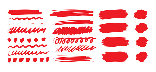 hand-drawn shapes and lines - real highlighters vector image