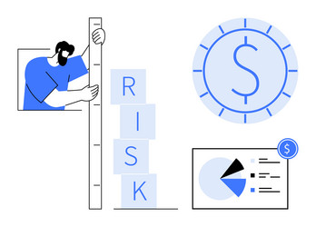 measuring financial risk with data analytics vector image