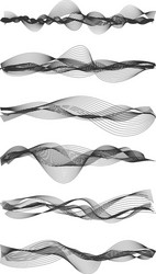 Sound waves set audio digital equalizer Royalty Free Vector
