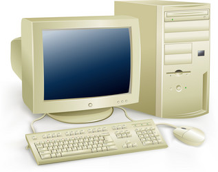 Retro Desktop Computer vector