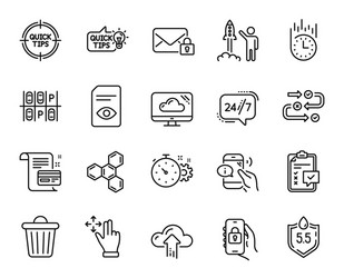 set locked app cloud upload and launch vector image