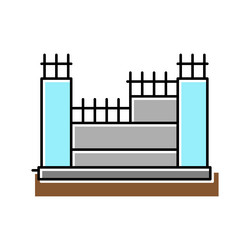 Structure with reinforcement concrete color icon vector