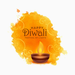 Watercolor Diwali Festival Background Vector Image