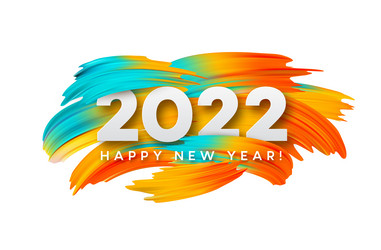 calendar header 2022 number on colorful abstract vector image
