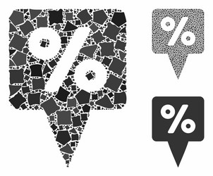 percent map pointer composition icon bumpy vector image