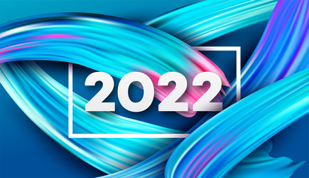calendar header 2022 number on colorful abstract vector image