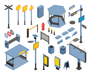 City constructor isometric set Royalty Free Vector Image