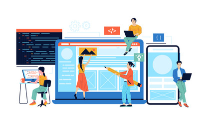 app development web page content management vector image