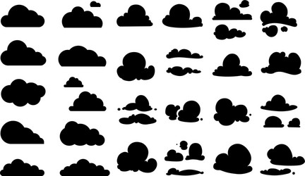 Various clouds flat cloud isolated Royalty Free Vector Image