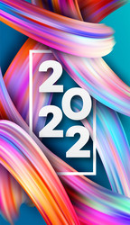 Calendar header 2022 number on colorful abstract vector