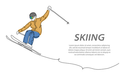 Skier jumping background banner poster vector