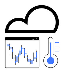 cloud storage temperature monitoring and data vector image