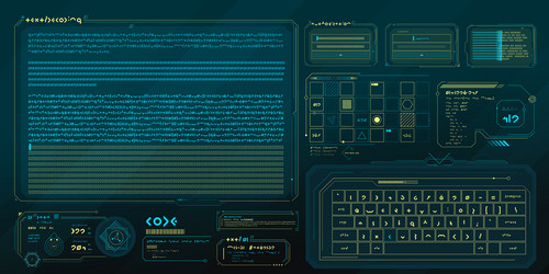 data elements for sci-fi interface vector image