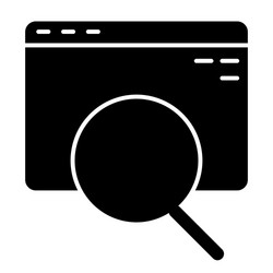 Search and computer browser solid icon vector