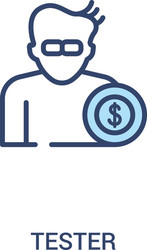 tester concept 2 colored icon simple line element vector image
