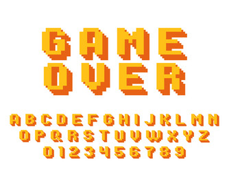 8-Bit Pixel Game Font - Retro Arcade vector image