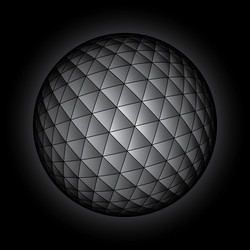 abstract geometric sphere from triangular faces vector image