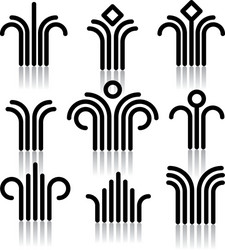 Abstract symbols set 5 Royalty Free Vector Image