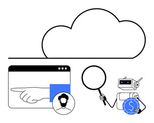 AI Cloud Computing & User Interaction vector image